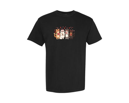 brand:Comfort Colors|color:Black|Love Cats With Gifts Illustration Graphic T-Shirt