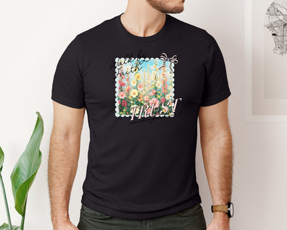 brand:Bella Canvas|color:Black|Walk By Faith Bible Verse Graphic T-Shirt