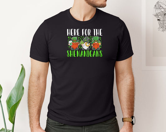 Funny St Patricks Day Gnome Shamrock Graphic T-Shirt