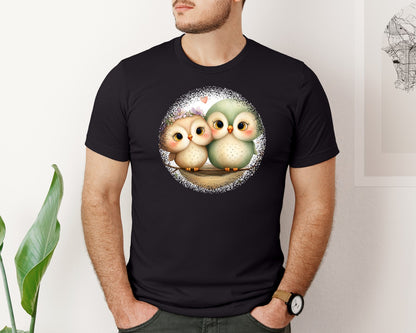 brand:Bella Canvas|color:Black|Couple Animals Round Tshirt 39 Graphic T-Shirt