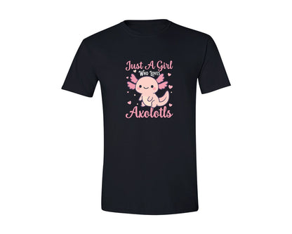 brand:Generic|color:Black|Just A Girl Who Loves Axolotls T Shirt 4 Graphic T-Shirt