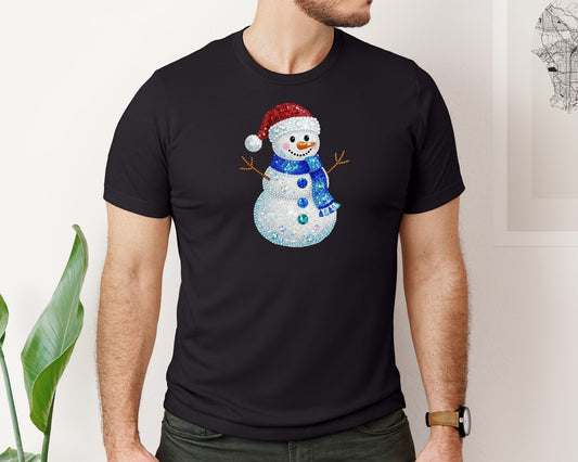 Rhinestone Snowman Graphic T-Shirt