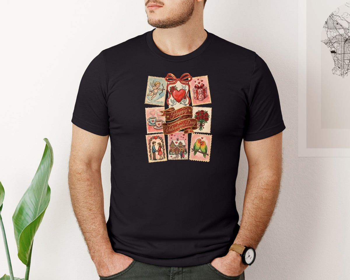 brand:Bella Canvas|color:Black|40 Valentines Graphic T-Shirt