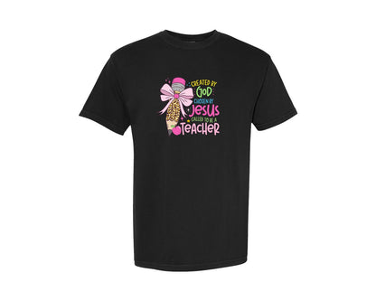 brand:Comfort Colors|color:Black|Christian Teacher Tee Graphic T-Shirt