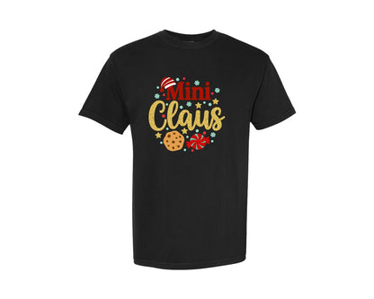brand:Comfort Colors|color:Black|Mini Claus Christmas Vector Design Graphic T-Shirt