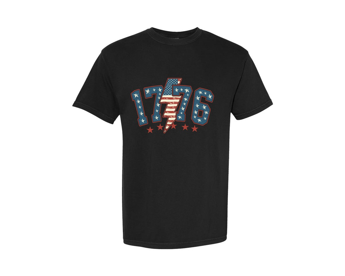 brand:Comfort Colors|color:Black|Vintage 1776 4Th Of July Graphic T-Shirt