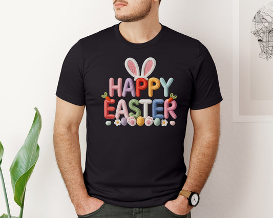 Easter Bunny Faux Yarn Easter 6 Graphic T-Shirt