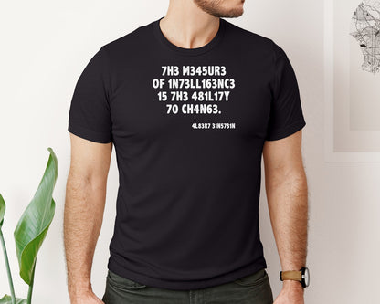 brand:Bella Canvas|color:Black|Einstein The Measure Of Intelligence Graphic T-Shirt