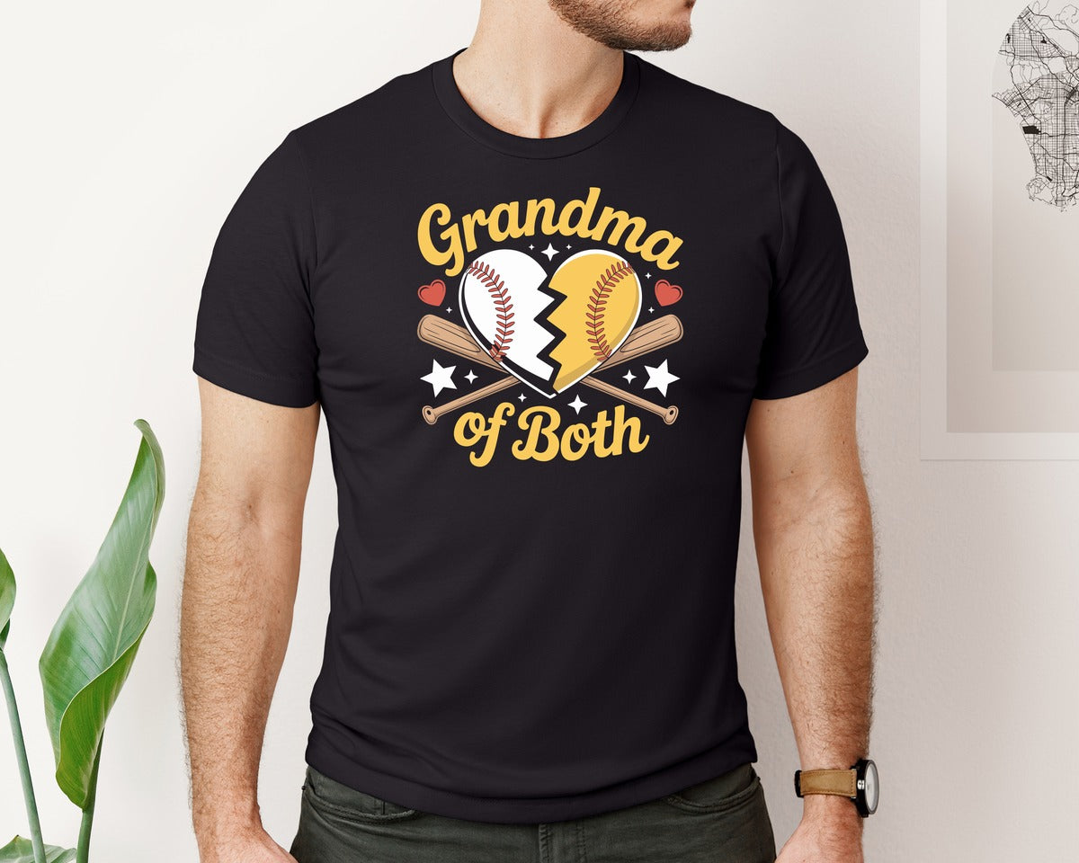 brand:Bella Canvas|color:Black|Grandma Of Both Sublimationpng Graphic T-Shirt