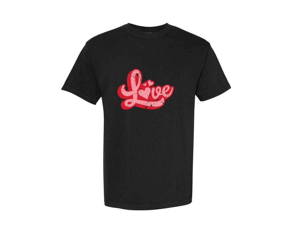 brand:Comfort Colors|color:Black|Retro Love Valentine Valentine Love Graphic T-Shirt
