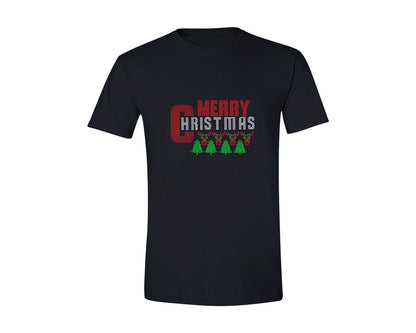 brand:Generic|color:Black|Merry Christmas Rhinestone Templates 21 Graphic T-Shirt