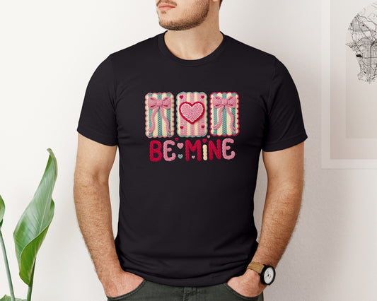 Faux Yarn Be Mine Valentines Day 2 Graphic T-Shirt