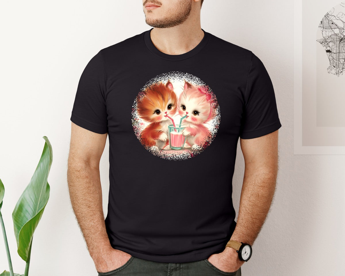 brand:Bella Canvas|color:Black|Vintage Valentine Round Tshirt 35 Graphic T-Shirt