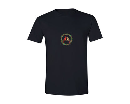 brand:Generic|color:Black|Cardinal Couple Christmas Graphic T-Shirt