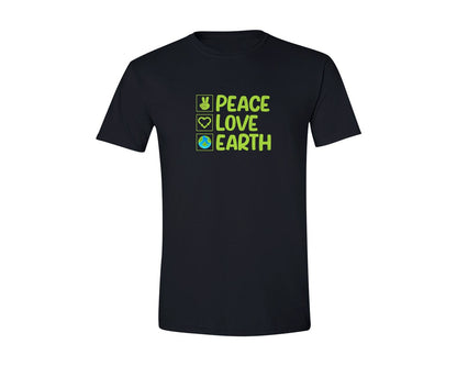 brand:Generic|color:Black|Peace Love Earth T Shirt Graphic T-Shirt