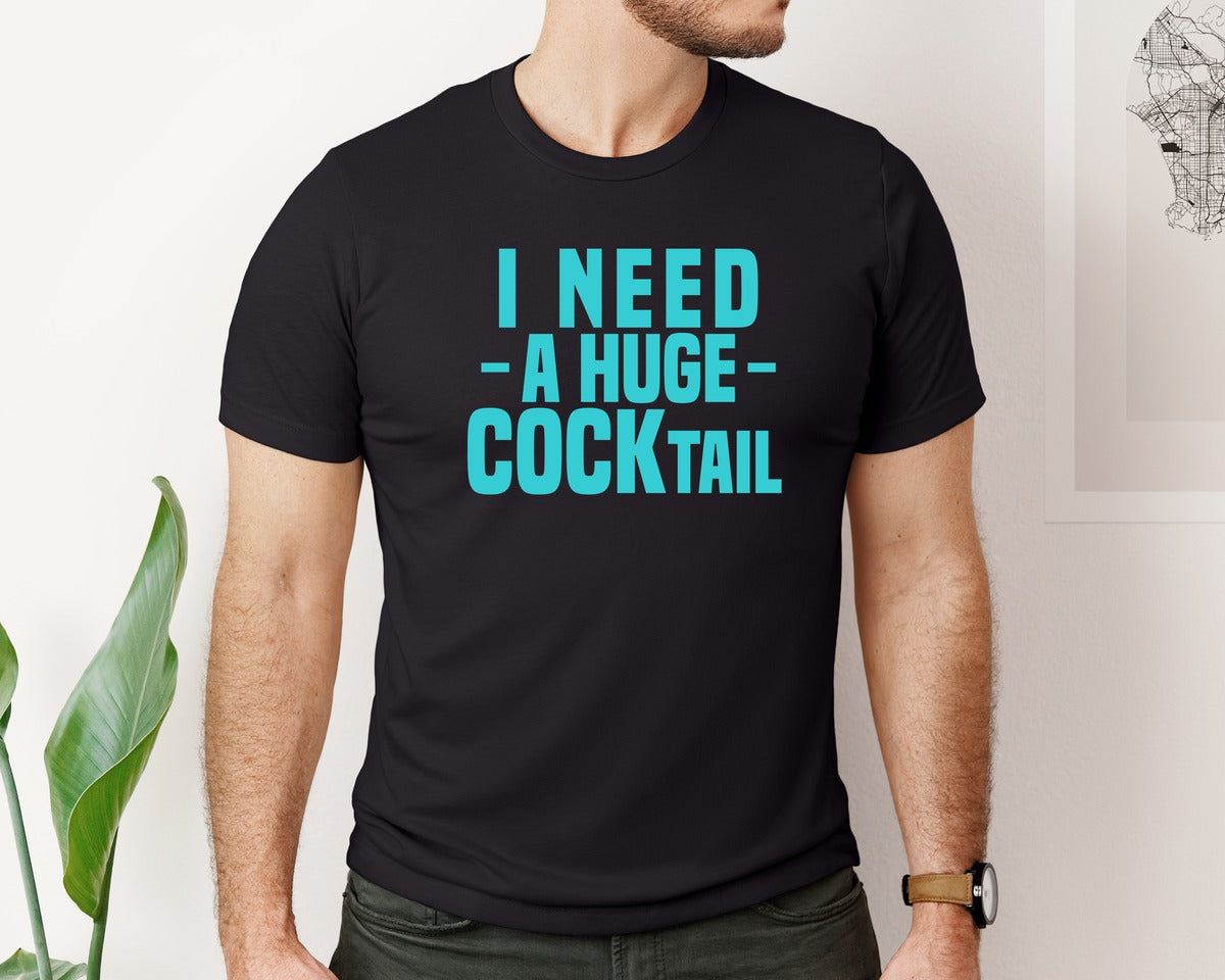 brand:Bella Canvas|color:Black|Funny Adult Humor Drinking Graphic T-Shirt