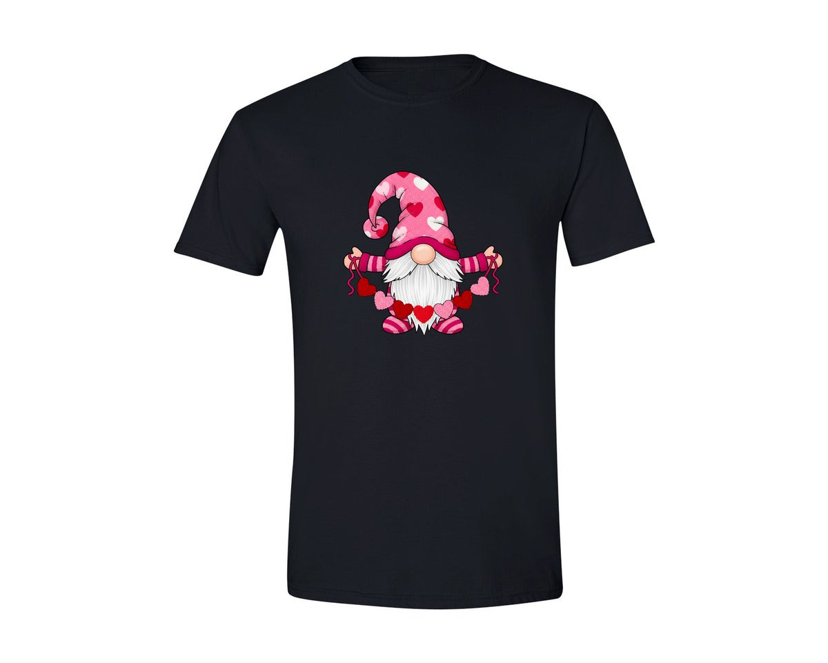 brand:Generic|color:Black|Latch Hook Yarn Valentines Gnome 9 Graphic T-Shirt