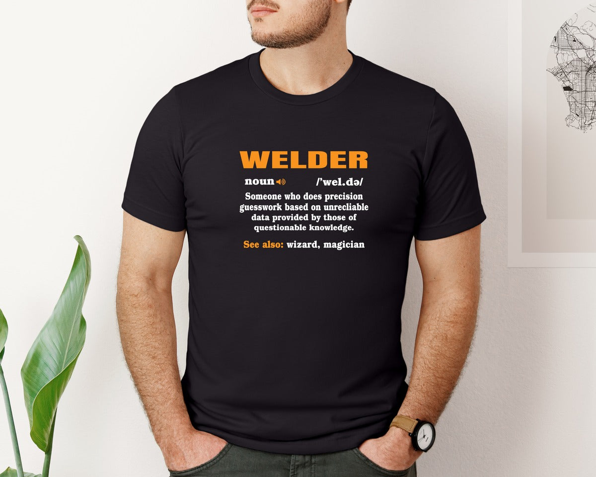 brand:Bella Canvas|color:Black|Funny Welding Quote Welder Definition Graphic T-Shirt
