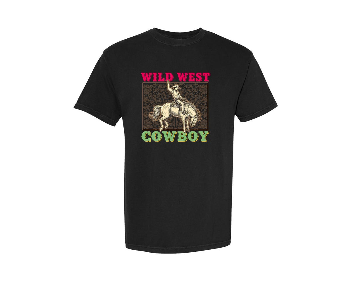 brand:Comfort Colors|color:Black|Ild West Cowboy Rodeo Tour Western Graphic T-Shirt