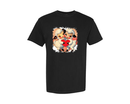 brand:Comfort Colors|color:Black|Vintage Valentine Square Tshirt 31 Graphic T-Shirt