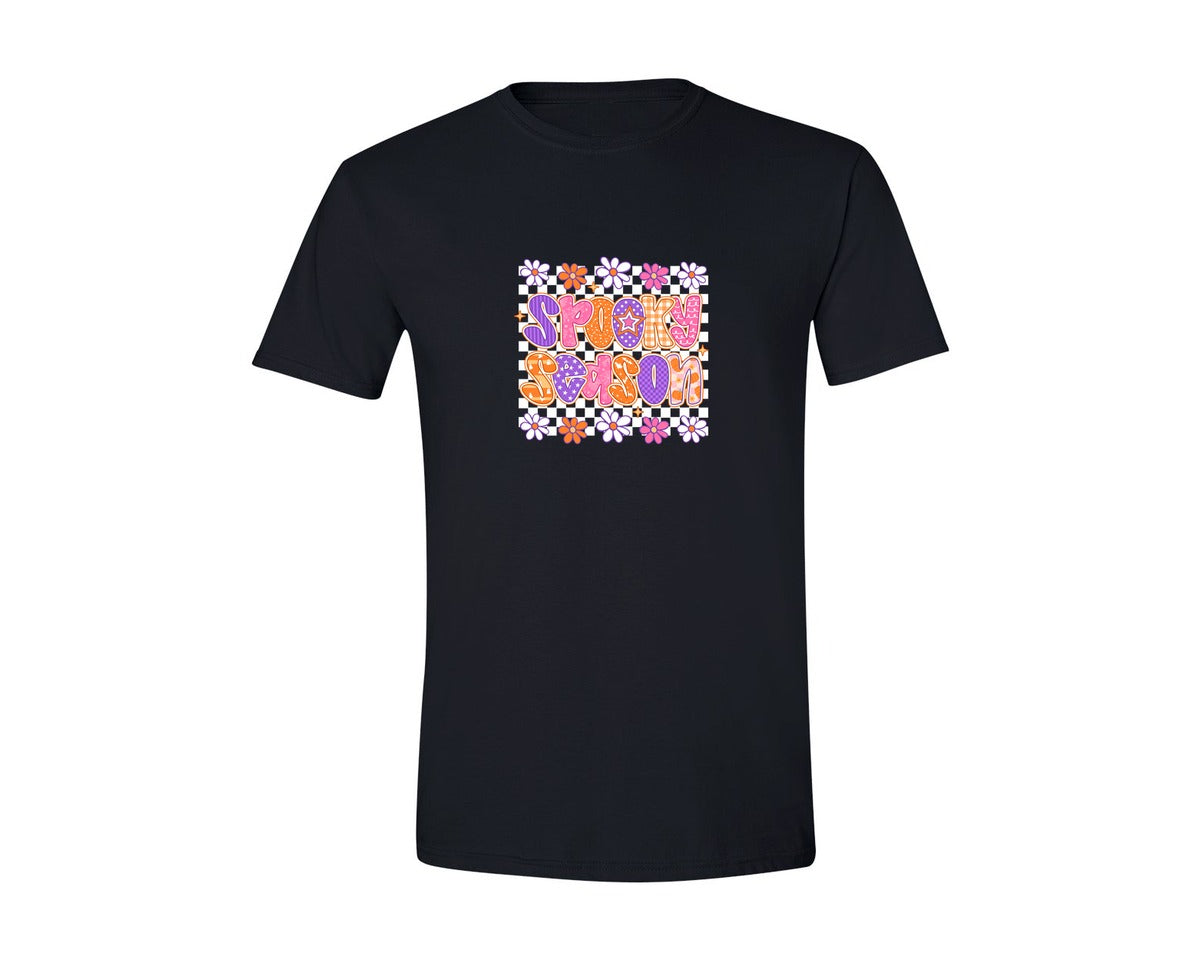 brand:Generic|color:Black|Checkered Spooky Season Halloween