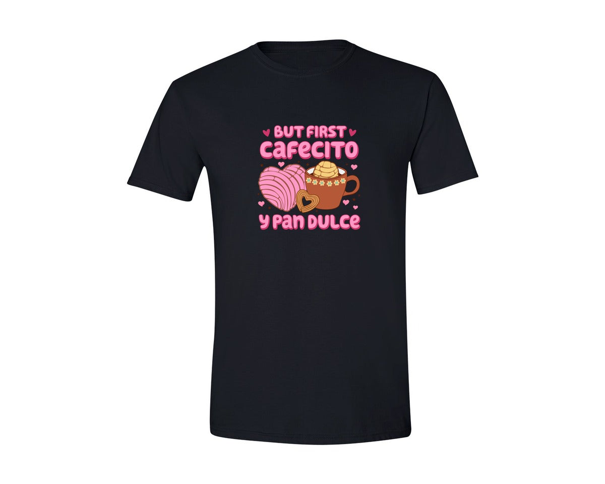 brand:Generic|color:Black|But First Cafecito Y Pan Dulce Graphic T-Shirt