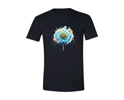 brand:Generic|color:Black|Just Breathe Dandelion Flower Graphic T-Shirt