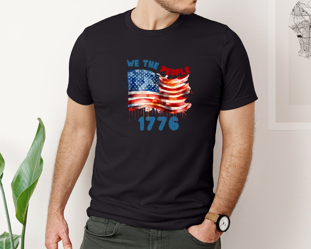 brand:Bella Canvas|color:Black|We The People 1776 2 Graphic T-Shirt