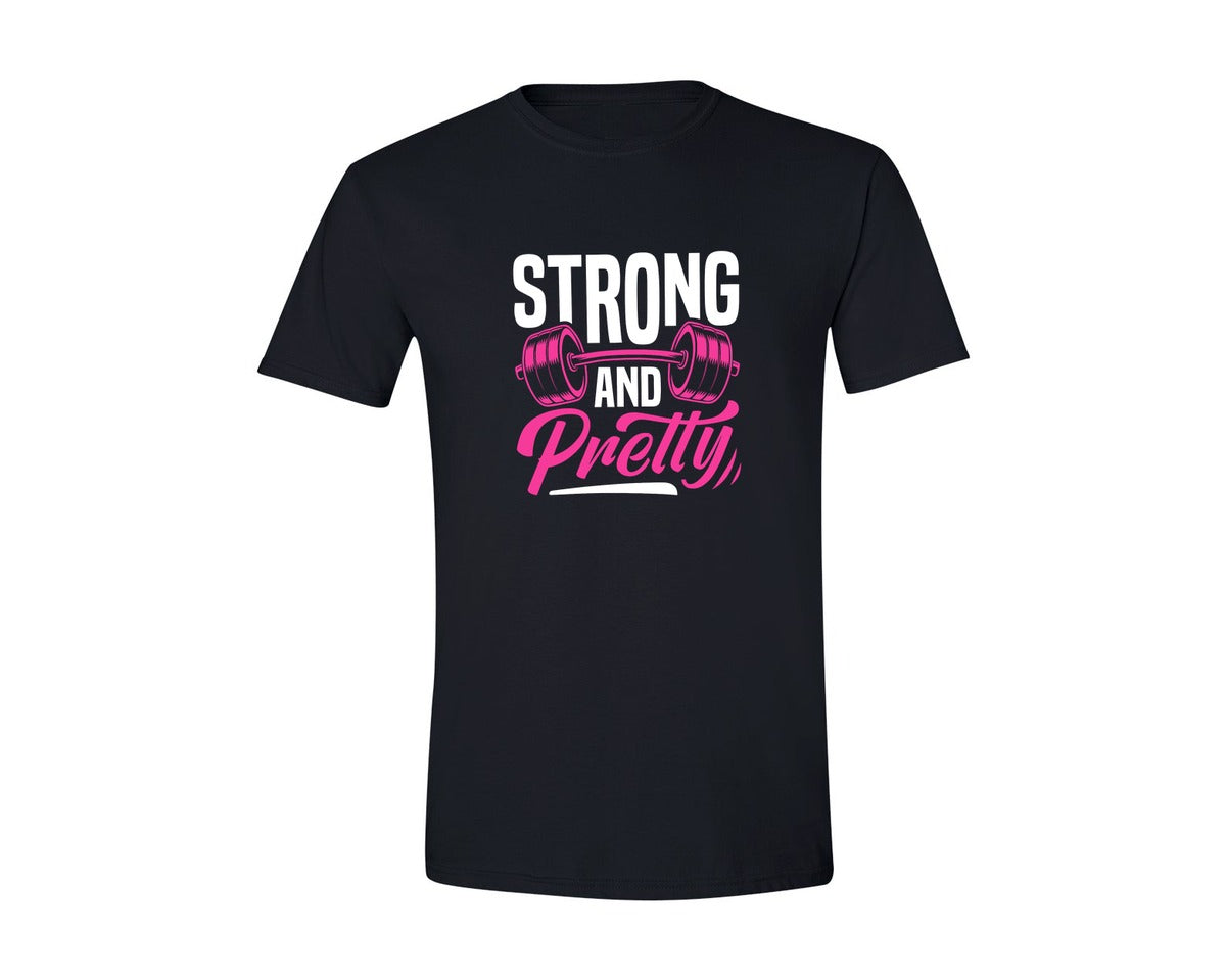 brand:Generic|color:Black|Feminine Fitness Motivation Quote Graphic T-Shirt