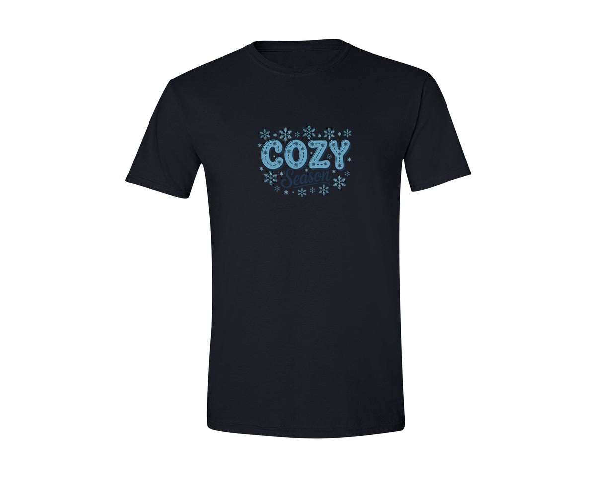 brand:Generic|color:Black|Cozy Season Frosted Blue Graphic T-Shirt