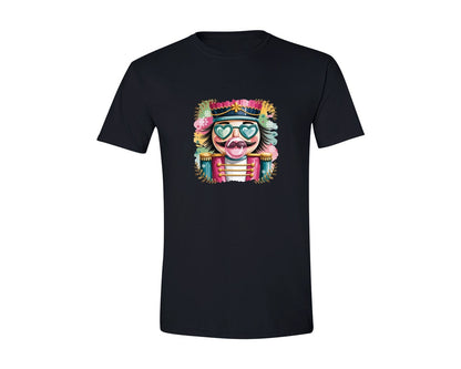 brand:Generic|color:Black|Preppy Watercolor Nutcracker 6 Graphic T-Shirt