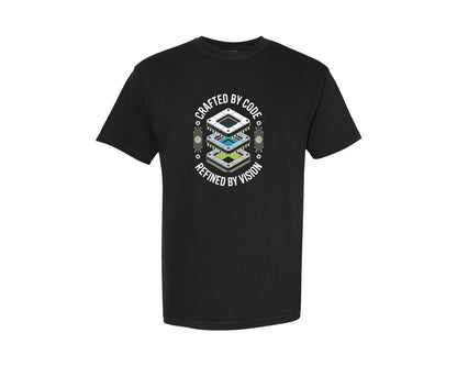 brand:Comfort Colors|color:Black|Crafted By Code Refined By Vision Graphic T-Shirt