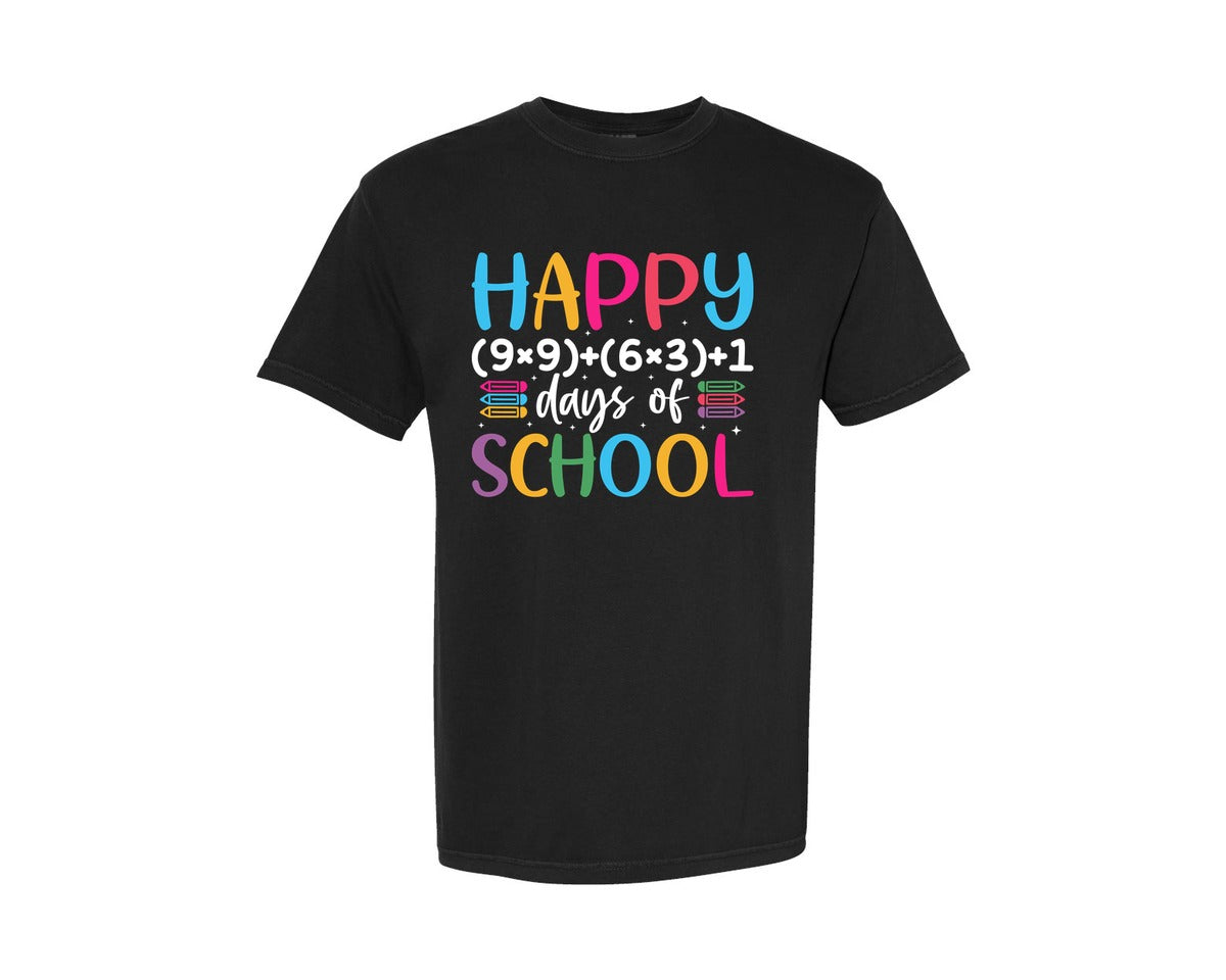 brand:Comfort Colors|color:Black|100 Days Of School Math Teacher Graphic T-Shirt
