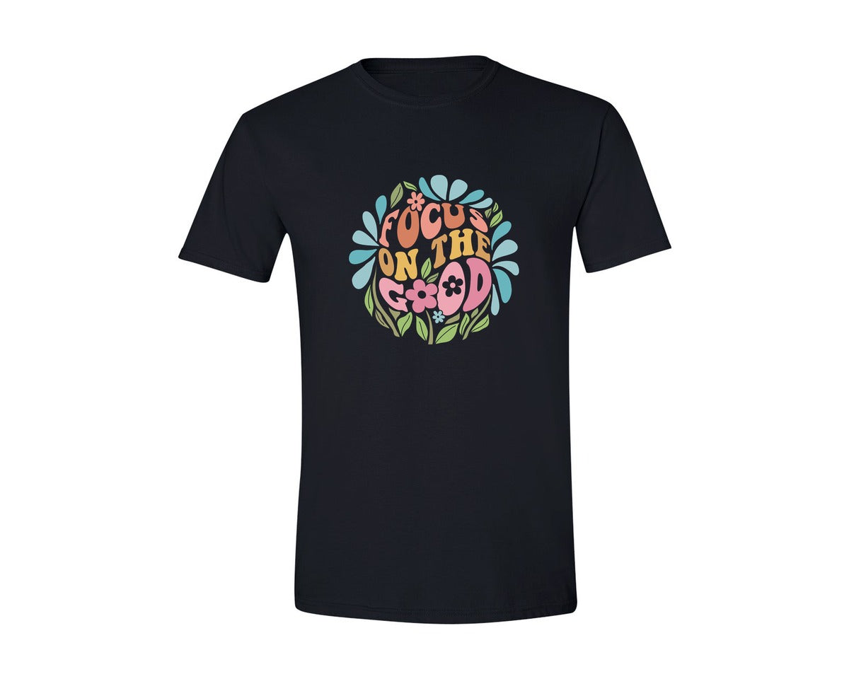 brand:Generic|color:Black|Focus On The Good Positive Boho Flowers