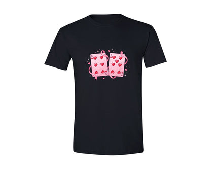 brand:Generic|color:Black|6 7 Hearts Cards Valentine Day Tshirt Design 2 Graphic T-Shirt