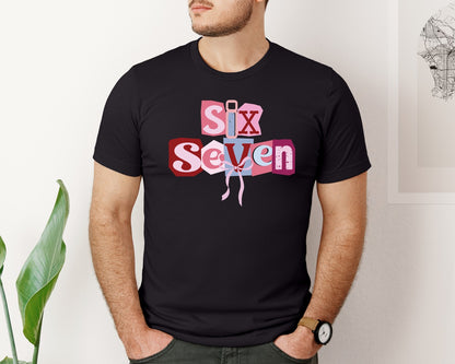 brand:Bella Canvas|color:Black|Coquette Six Seven Valentine 6 7 Graphic T-Shirt