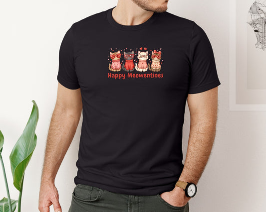Cute Valentine Cats Graphic T-Shirt