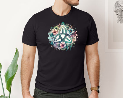 brand:Bella Canvas|color:Black|St Patricks Celtic Triquetra Graphic T-Shirt