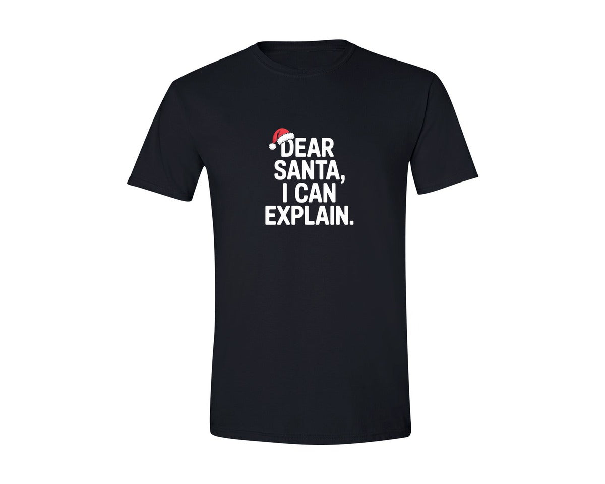 brand:Generic|color:Black|Dear Santa I Can Explain Shirt Graphic T-Shirt