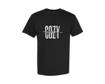 brand:Comfort Colors|color:Black|Cozy Season Christmas Winter Graphic T-Shirt