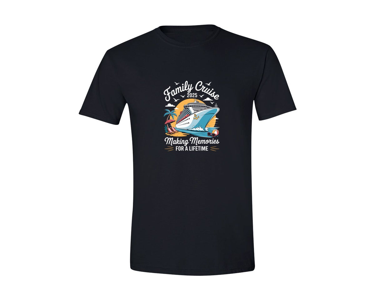 brand:Generic|color:Black|Family Cruise 2025 Holiday Tour T Shirt Graphic T-Shirt