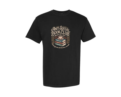 brand:Comfort Colors|color:Black|Anti Social Book Club Vintage Graphic T-Shirt