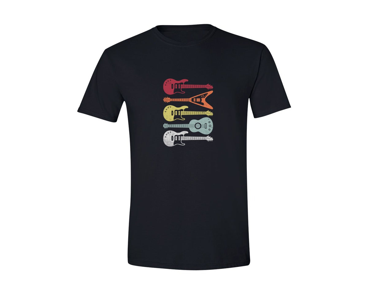 brand:Generic|color:Black|Guitar Retro T Shirt Design 2