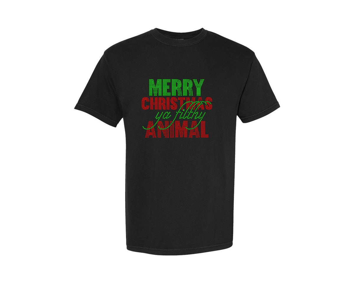 brand:Comfort Colors|color:Black|Christmas Rhinestone Templates Design 18 Graphic T-Shirt