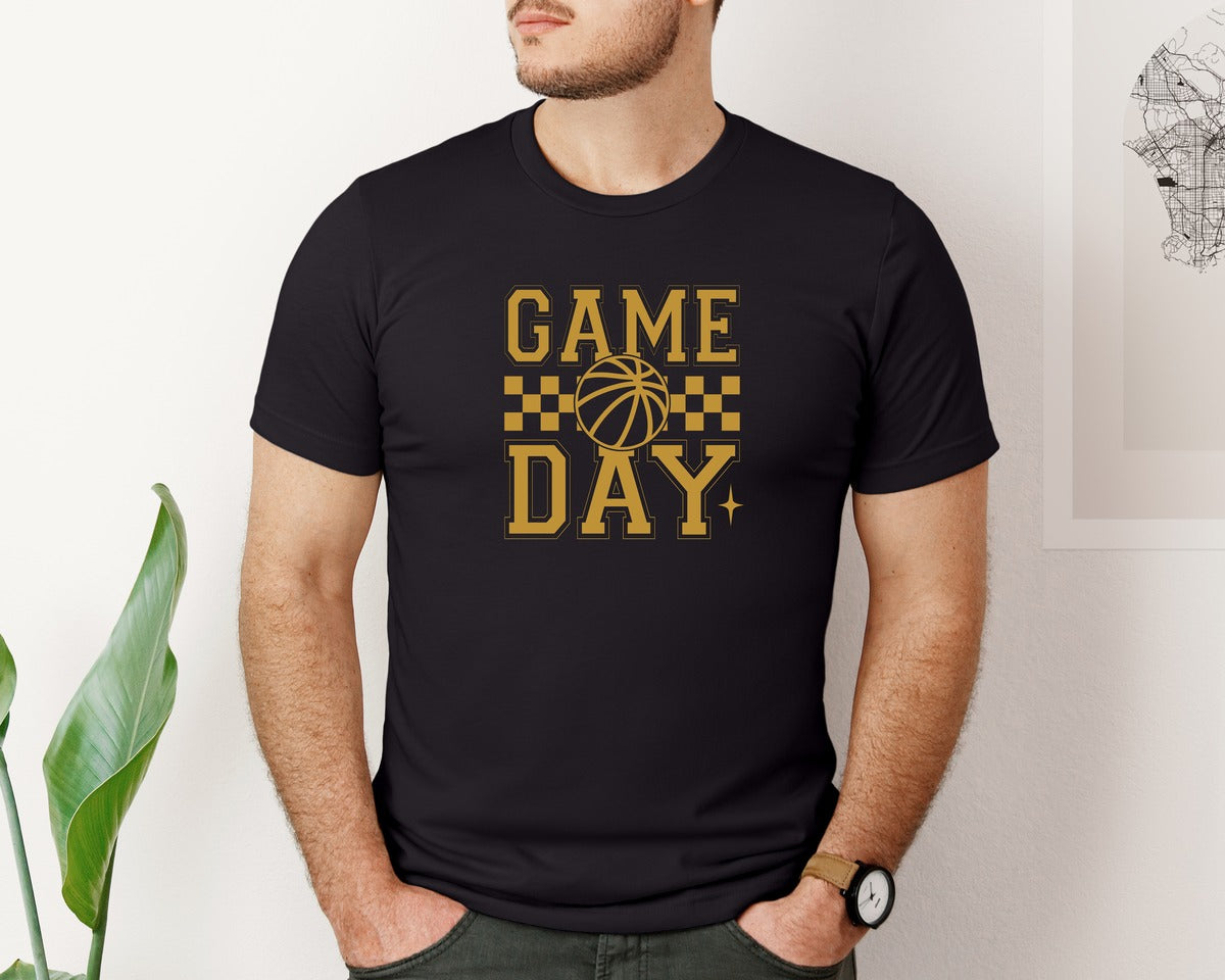 brand:Bella Canvas|color:Black|Game Day Basketball Game Day Graphic T-Shirt