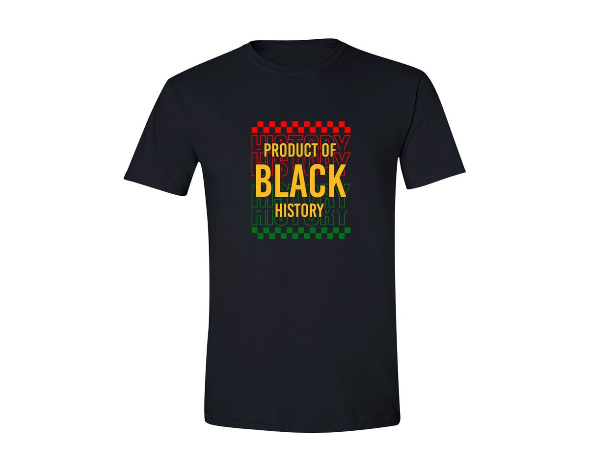brand:Generic|color:Black|Product Of Black History Retro Graphic T-Shirt