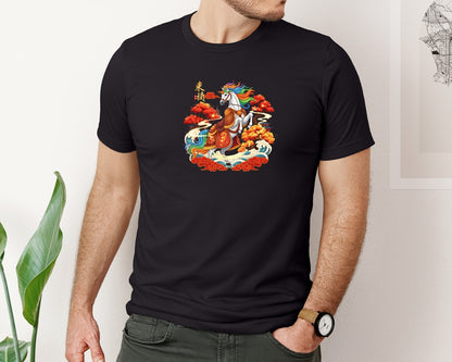 brand:Bella Canvas|color:Black|Chinese New Year Horse Graphic T-Shirt