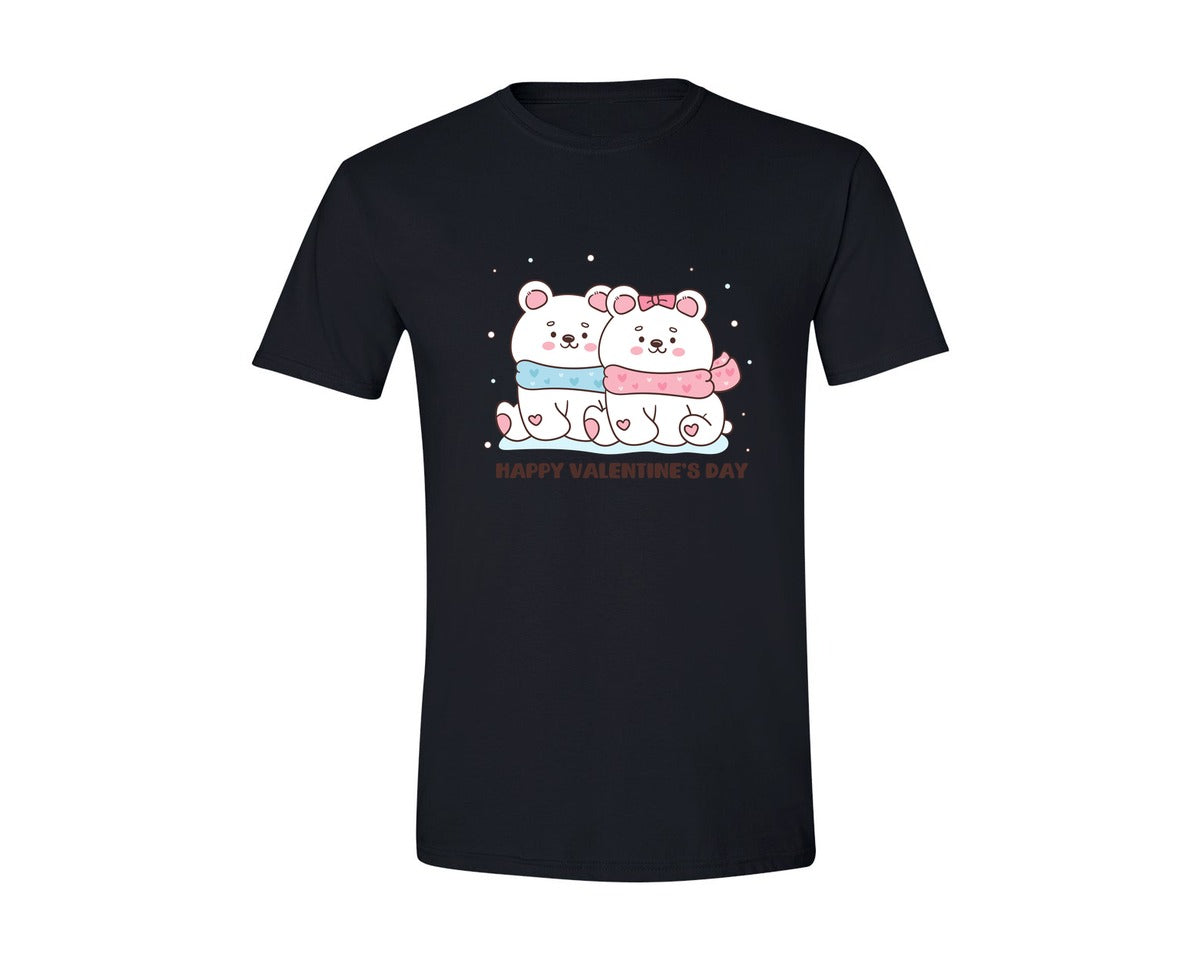 brand:Generic|color:Black|Valentine Clip Art Cute Polar Bear Love2 Graphic T-Shirt