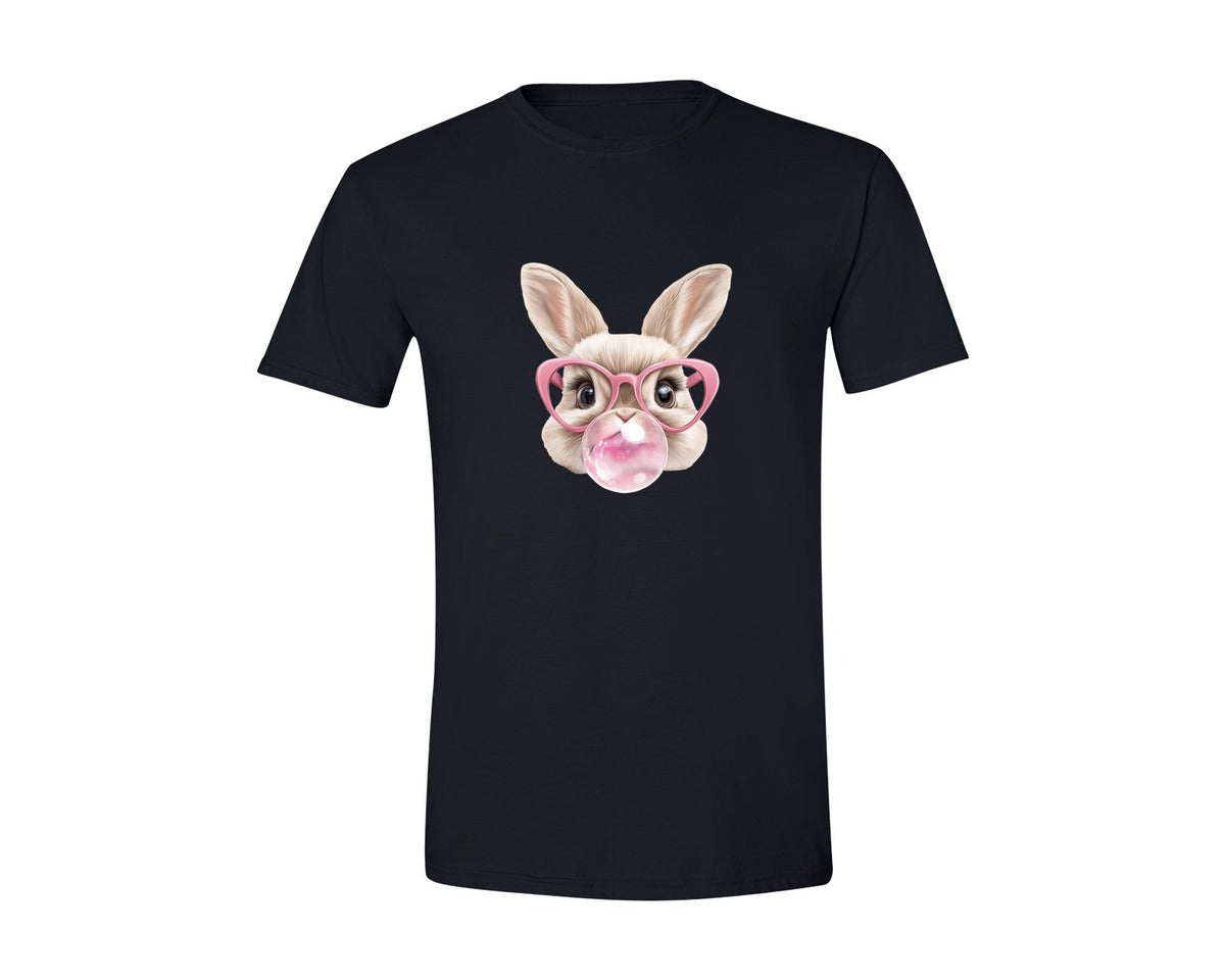 brand:Generic|color:Black|Easter Bunny Coquette Bunny Blowing 3 Graphic T-Shirt