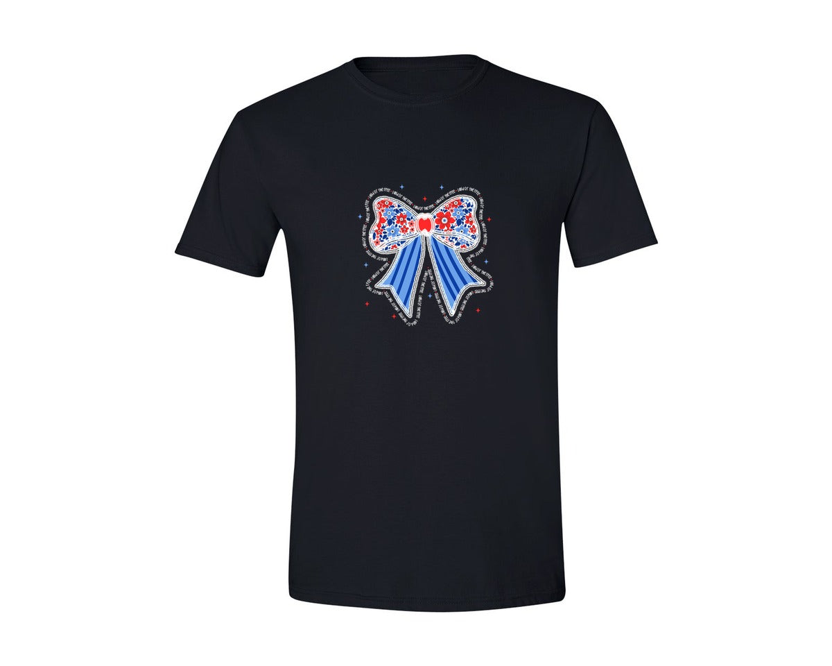 brand:Generic|color:Black|Coquette 4Th Of July Land Of Free Graphic T-Shirt